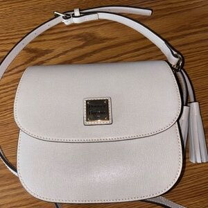 DOONEY AND BOURKE SAFFIANO Saddle Style Cream Crossbody Bag - NEW/Never Used